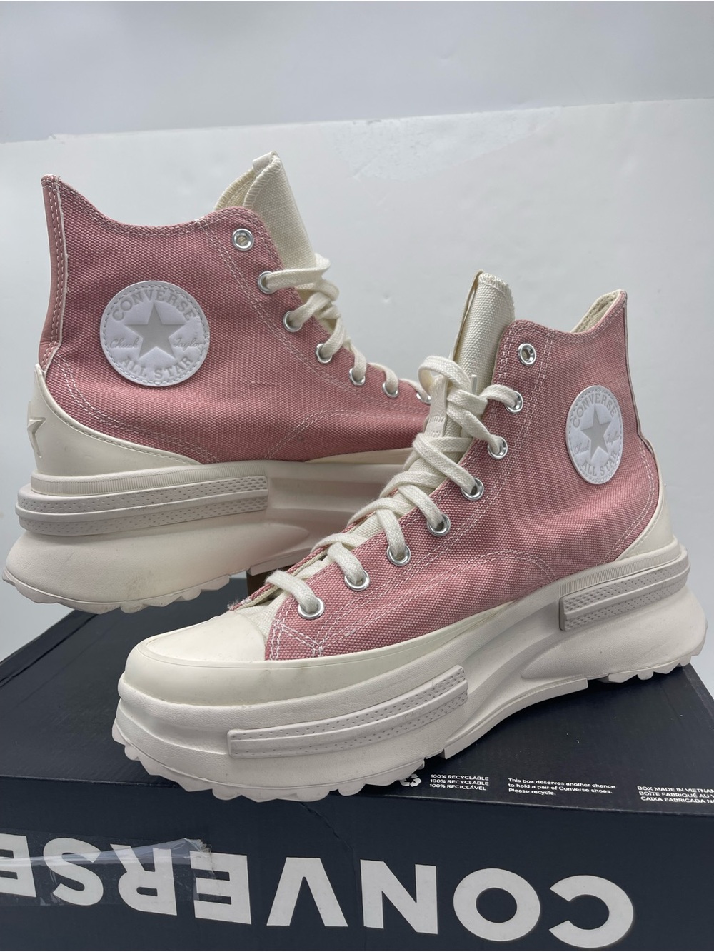Converse Men RUN STAR LEGACY CX HI RUST PINK/PALE PUTTY/EGRET Platform Sneakers - Picture 10 of 16